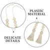 8Pcs Wood Beads Tassel Ornaments Handmade Luxury Decor Accessories for Closet Door Handle Backpack Handbag Curtain Keychain
