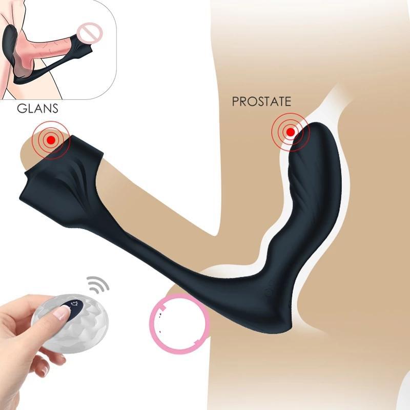 Anal Vibrator Prostate Massager Penis Cock Ring G-spot Stimulation Waterproof Butt Plug Adult  Sex Toys for Male Female 18+