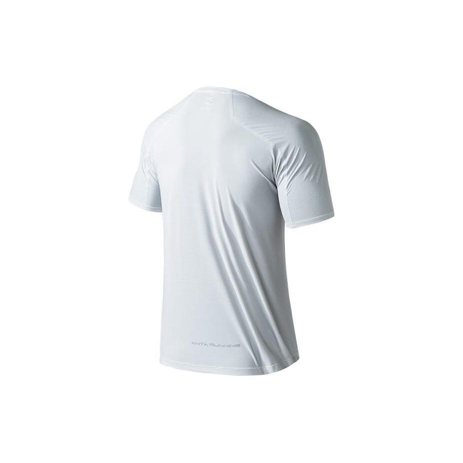 Anta Running Series Solid Color Breathable Crew Neck Short Sleeve T-Shirt Men Tops Gray 152225112-1