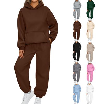 Zweiteilige Damen-Outfits, Kapuzenpullover, Sweatsuit-Sets, übergroßes Sweatshirt, Baggy-Herbstmode-Jogginghose mit Taschen