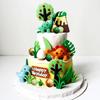 Luxury Little Dinosaur Cake Decorations Dinosaur Cupcake Topper Green Rex Three Dino Cake Toppers for Birthday Baby Shower Party