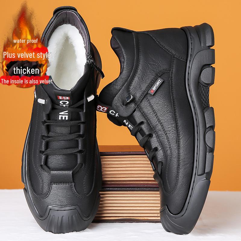 Men's Northeast High-Top Waterproof Snow Boots - Winter Warm, Plus Velvet, Trendy, and Protective.