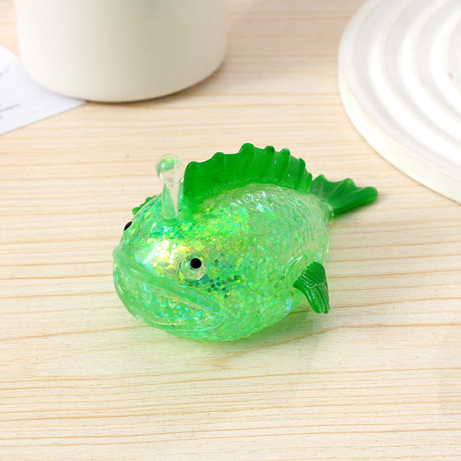 

Creative Kawaii Big Lanternfish Cartoon Slow Rebound Gold Powder Maltose Ball Squeeze Fidget Toy Big Tail Lanternfish Kids Gifts One Size