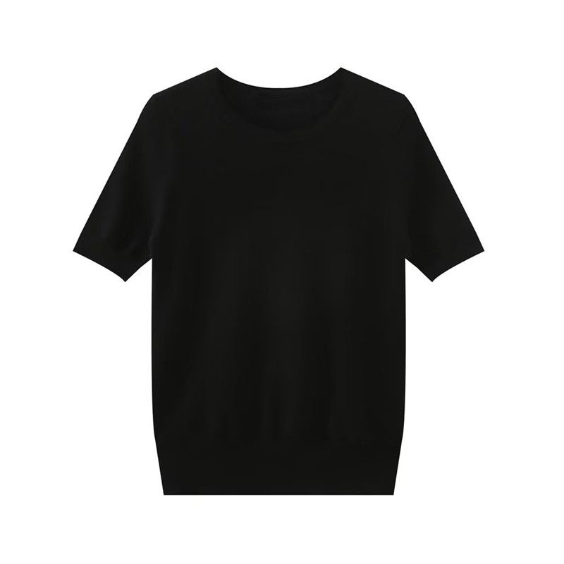 Fashion Style Summer New Arrival Women's Clothing All-Matching Round Neck Short Sleeve Basic Stripes Knitwear 8851017 105