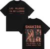 Rapper Shakira Trendy Double Sided Print Tees Fashion Crewneck T-shirt Hipster Unisex Gothic Casual Y2K Cozy Short Sleeve Tshrit
