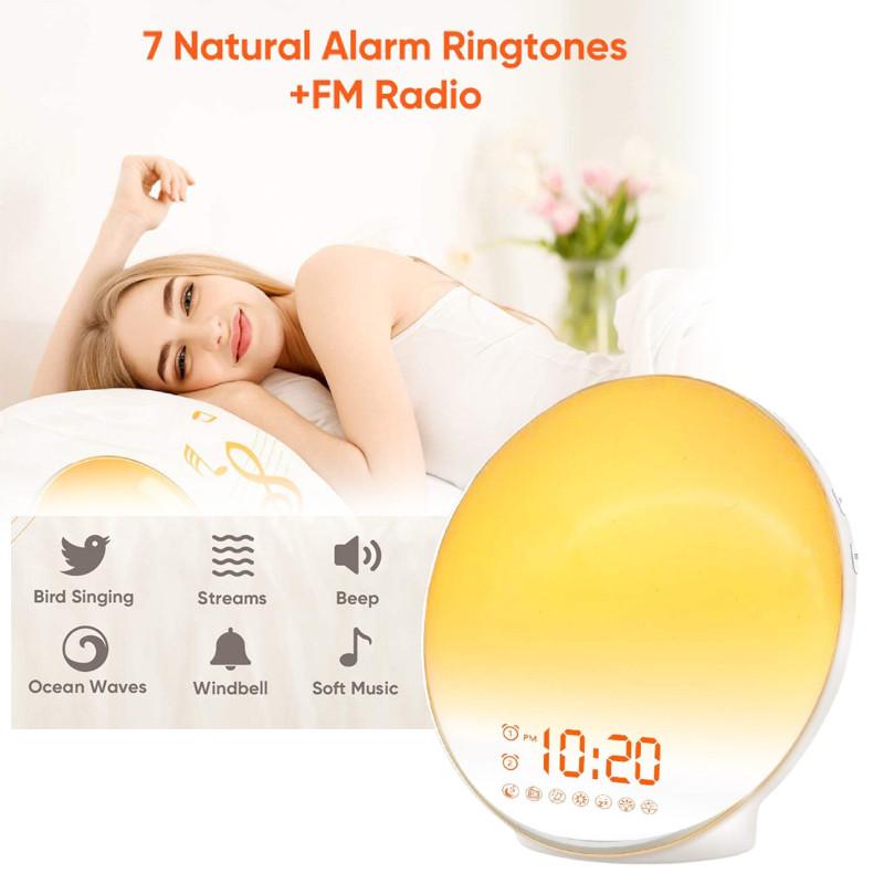 Colorful Sunrise Sunset Simulation Wake Up Light Led Alarm Clock For Cozy Ambiance