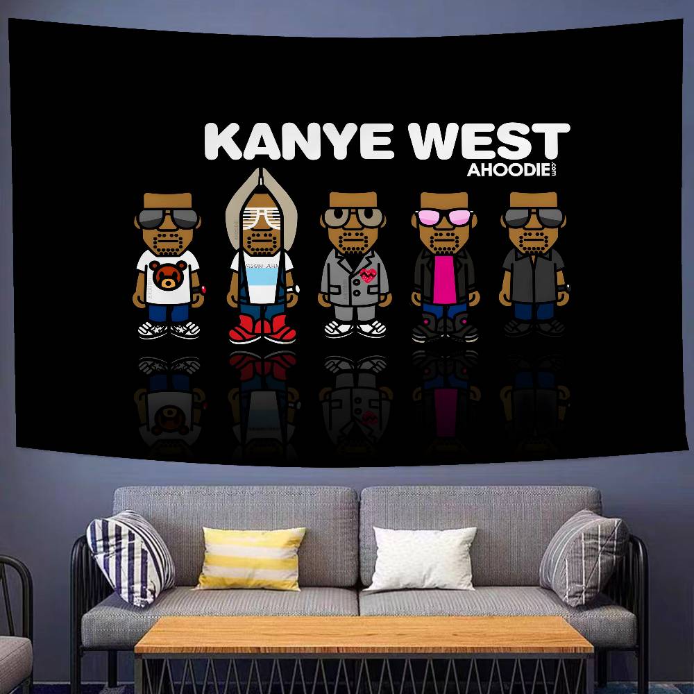 Hot Singer Kanye West Printed Large Wall Tapestry Hanging Tarot Hippie Wall Rugs Dorm Home Decor