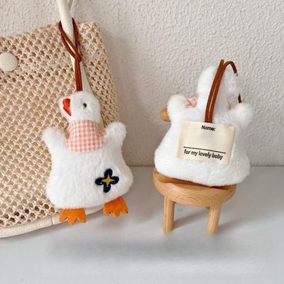 Pingente criativo de pelúcia de ganso branco grande, acessório fofo para pendurar, ideal para presentes, perfeito para sair e combinar com bolsas.