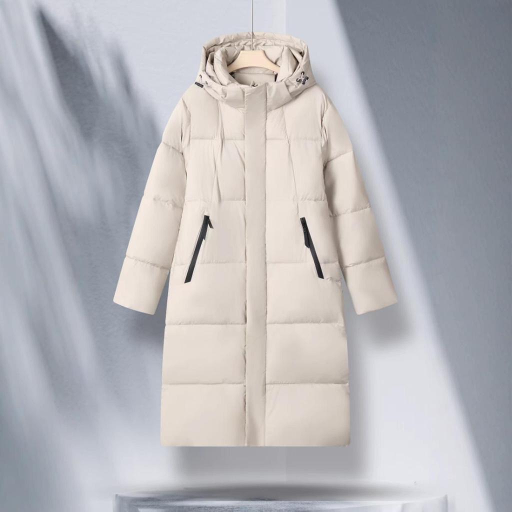 Men's Over-the-Knee Winter Cotton Jacket - Mid-Length, Thick, Warm, Cold-Proof for Students
