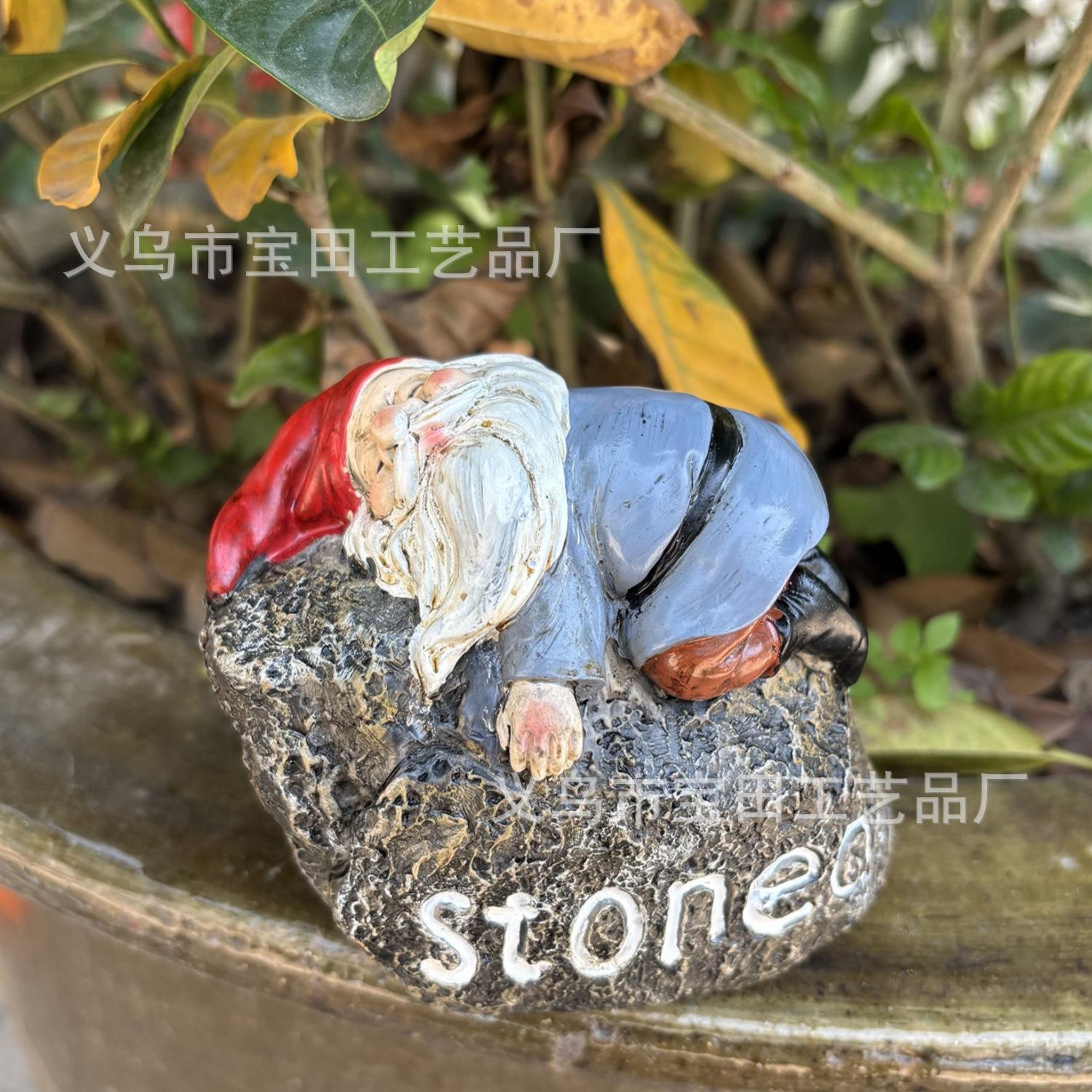 

New Micro Landscape Scene Ornament Drunk Dwarf Personality Garden Resin Statue Ornament