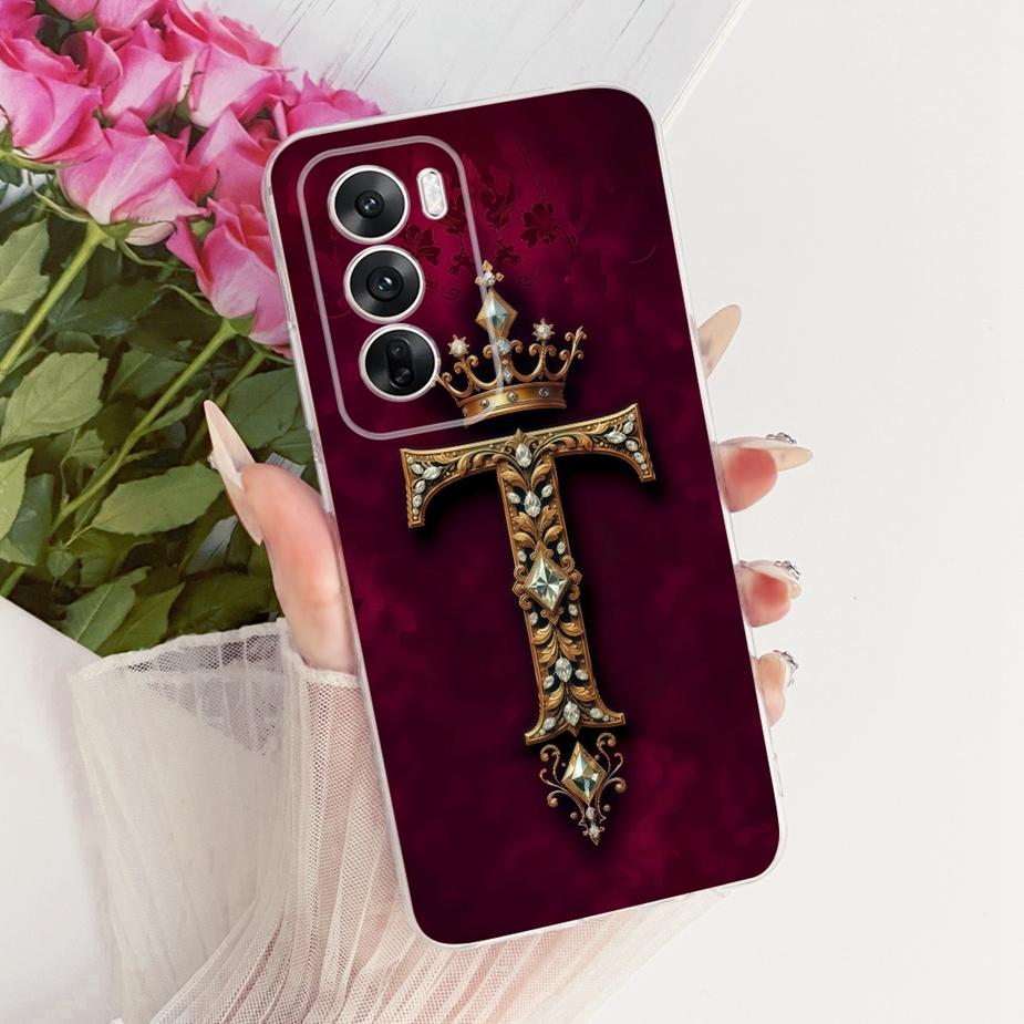For Oppo Reno12 Pro Case CPH2629 Cute Crown Letters Cover Soft Slim Phone Case For Oppo Reno 12 Pro Reno12 5G CPH2625 Funda Bags