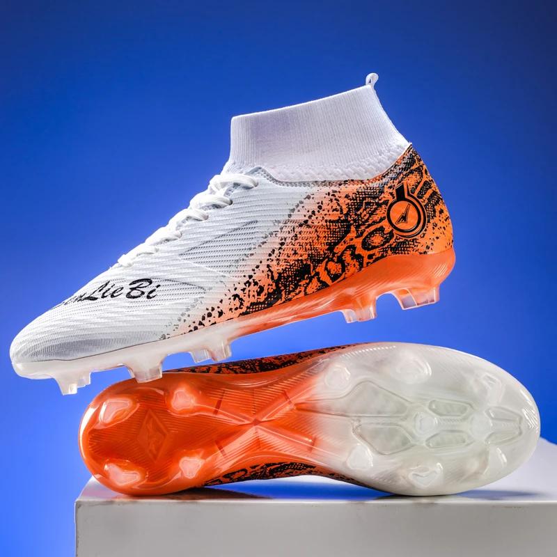 Nuevas Botas de Fútbol para Hombre Adulto Entrenamiento Deporte Zapatos de Fútbol Tacos Niños Exterior Tacos Largos Antideslizante Transpirable Partido Cómodo