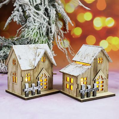 Noel Aydınlık Kabin Noel Ahşap Ev LED Işık Ev Dekorasyon Peri Gece Lambası Kolye Prop Led Çocuklar Hediye