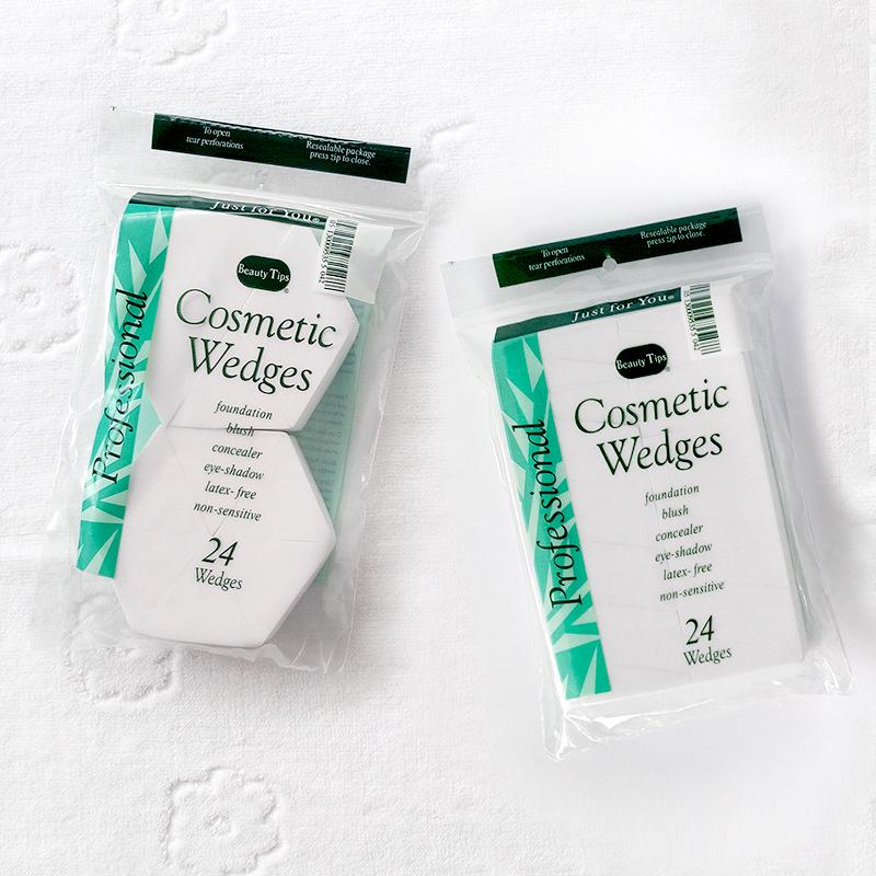 

Гідрофільний спонж для макіяжу без латексу - 12 маленьких ромбоподібних ватних дисків для початківців, розширюється при намоканні, засіб для зняття макіяжу Non-Latex Powder Puff