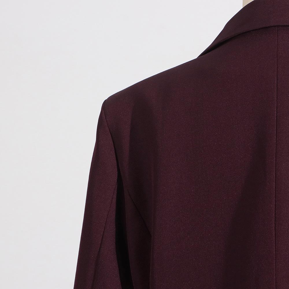 2026 Spring Angora Red Women's Blazer - European & American Luxury Design with Irregular Waist-Cinching