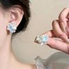 New Korean Romantic Resin Flower Stud Earrings for Women Girl Cute Aesthetic Charm Vintage Fashion Jewelry Accessories Wholesale