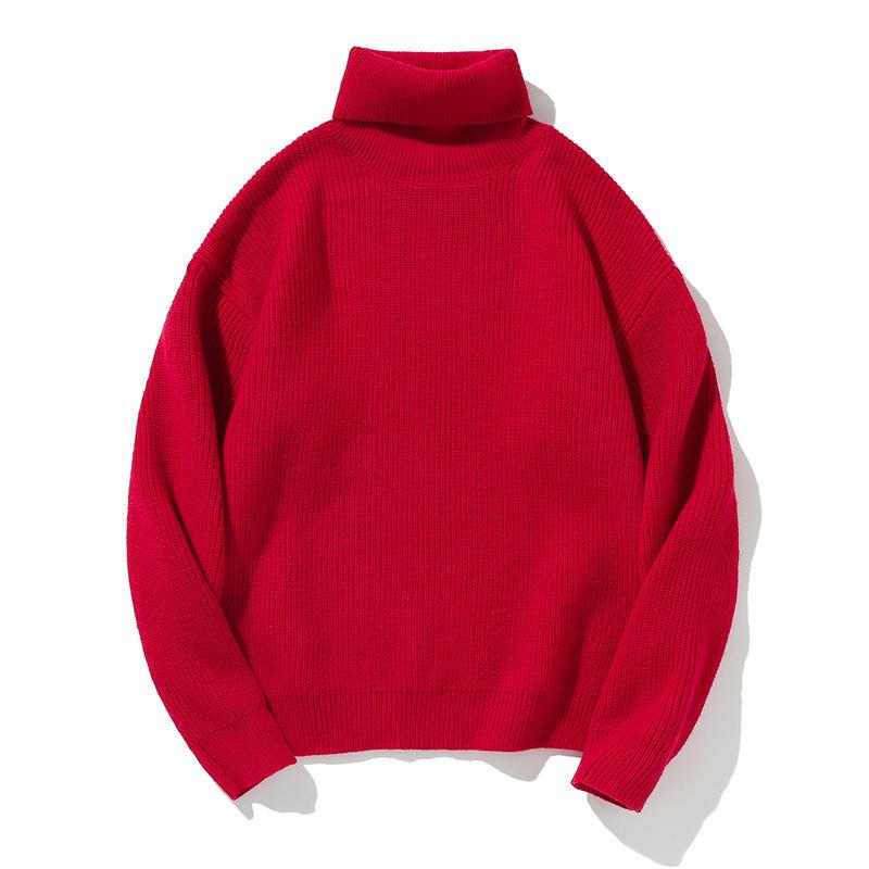 Retro Chunky Knit High Neck Sweater - Cozy Autumn/Winter Loose Fit