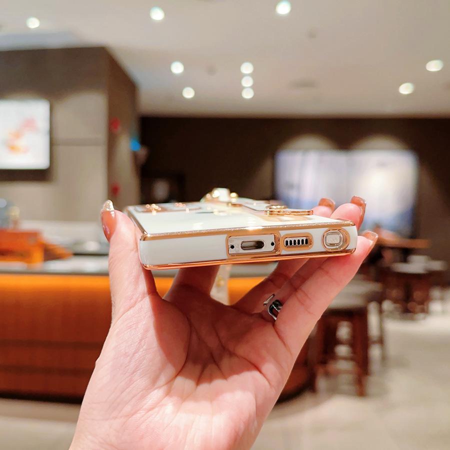 Plating Heart Wristband Case For Samsung Galaxy S23 S22 Ultra S21 Plus S21FE A23 A24 A13 A12 A13 A52 A53 A54 Shockproof Silicone Soft Cover For iPhone