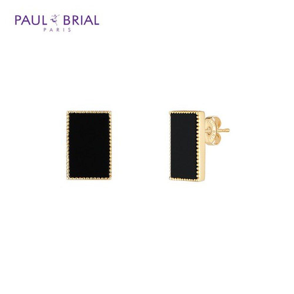[Paul Brial] Pibe0129 Onyx Square Earrings