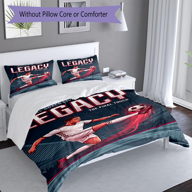 Ronaldo's Cr7 Goal Celebration Bedding Set, Breathable Duvet Cover with Pillowcases, Soft Bed Linen for Bedroom Home Decoration, Perfect Festival Birt