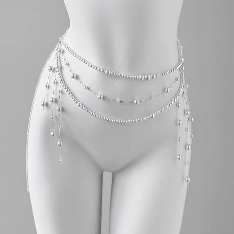 Lanț de Talie Multi-Strat cu Ciucuri de Perle - Accesoriu de Modă Rafinat de Înaltă Calitate