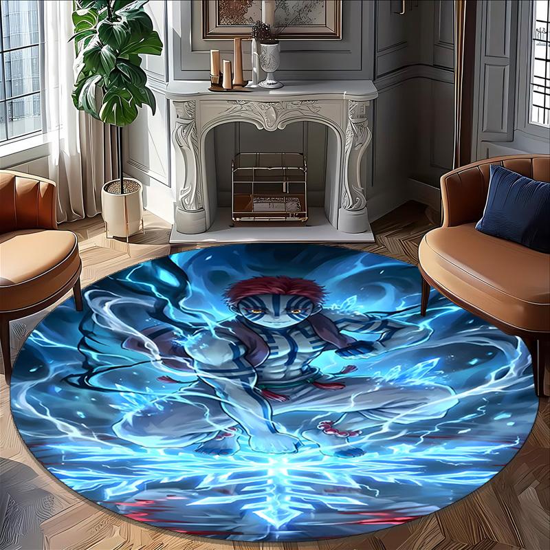 1pc Akaza  Carpet, Round Rug, Comfortable, Suitable for Entryways, Living Rooms, Office, And Bedrooms, Christmas Decoration