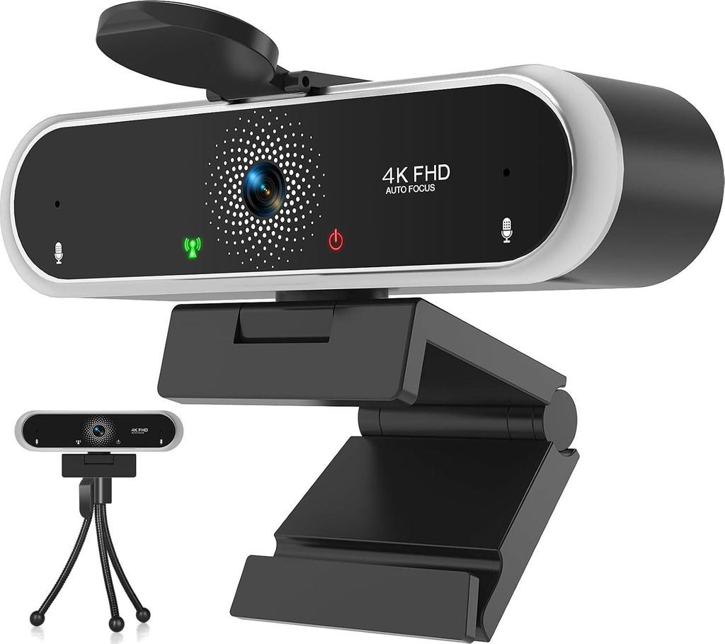 4K HD Portable Webcam with Night Vision & Auto Focus for Office, Home & Online Classes