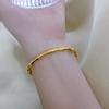 Gold Color Stainless Steel Bamboo Cuff Bracelets for Women Luxury Wedding Jewelry Female Bangles Gift