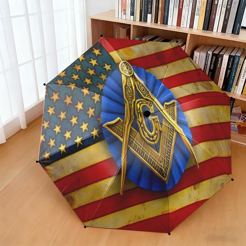 1pc Illuminati All-Seeing Eye Umbrella Portable Folding Umbrella Iron Frame Hole Bone Structure Outdoor Home Umbrella