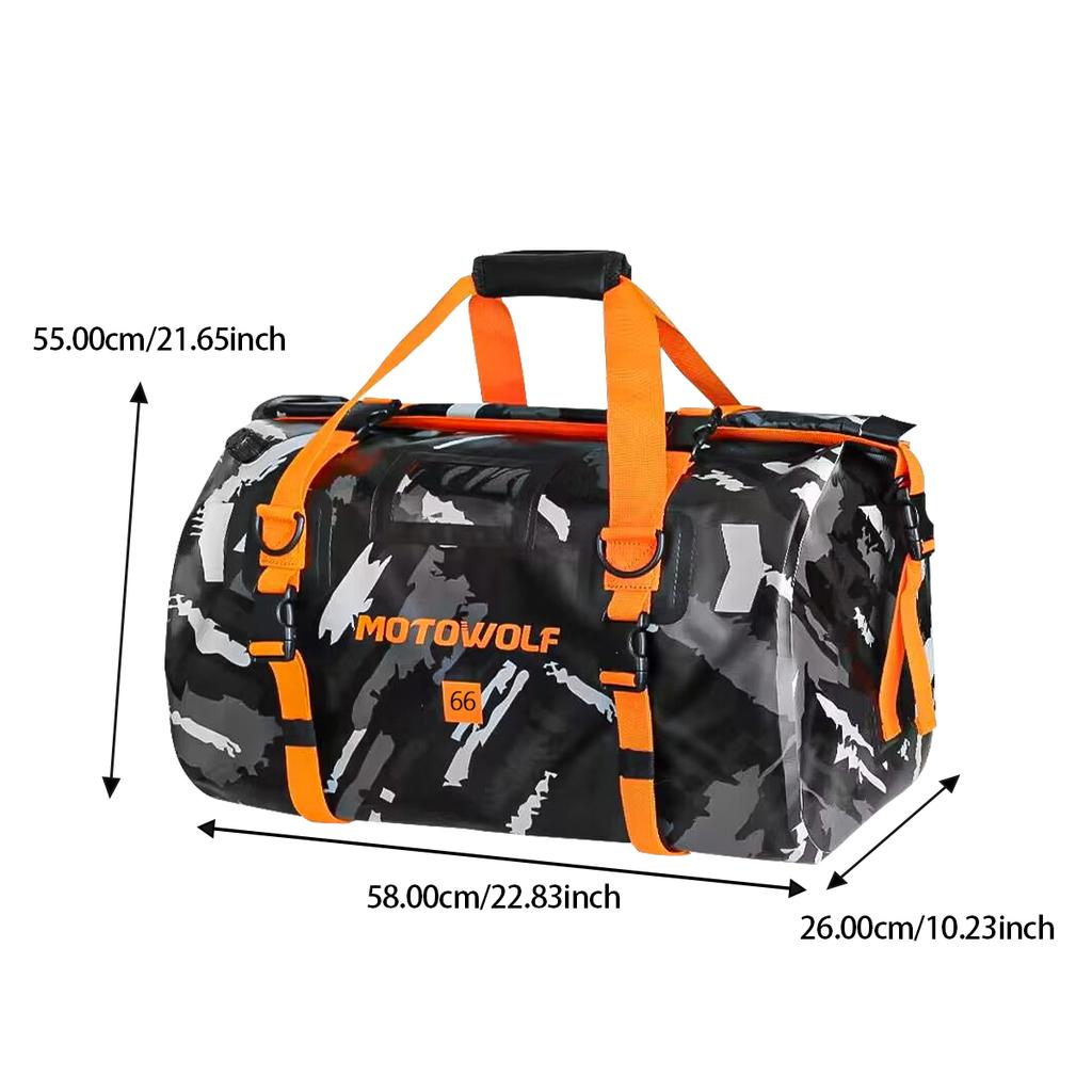 Motorcycle Dry Bag Waterproof Reflective Tail Duffle Bag Skiing Travel Hiking Camping Boating Riding Fishing Outdoor Luggage