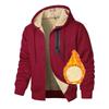 Men's Digital Print Velvet-Lined Hoodie, Autumn/Winter Zipper Cardigan
