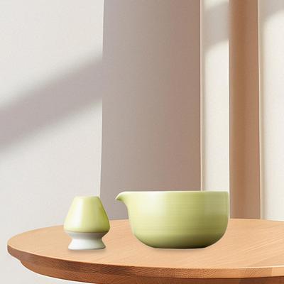 Zestaw do ubijania matchy Ceramiczna czarka do herbaty i podstawka Gładka powierzchnia Przenośne akcesoria Ceremonia