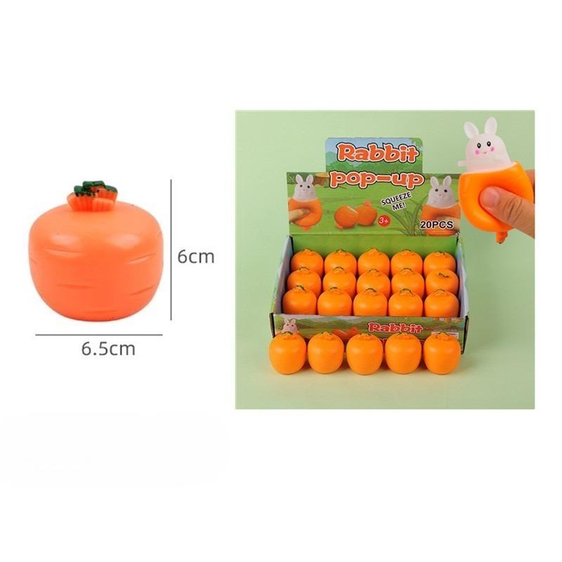 Stress Relief Squishy Carrot Rabbit Radish Cup Squeeze Telescopic Pop Up Music Pinch Toy Creative Birthday Gift Fidget Toys