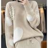 Women's Plus Size Wool Sweater Thick Warm Loose Pullover Wool Sweater Casual Color Block Pullover Knit Jumper