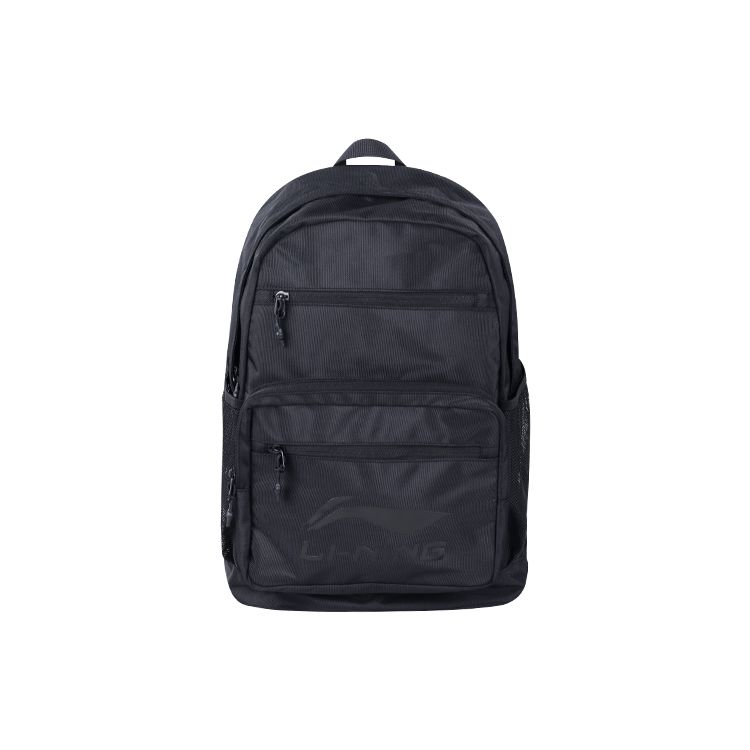 Li-Ning Large Capacity Fashion Simple Fabric Backpack Unisex Backpack Black ABSS109-1 Black