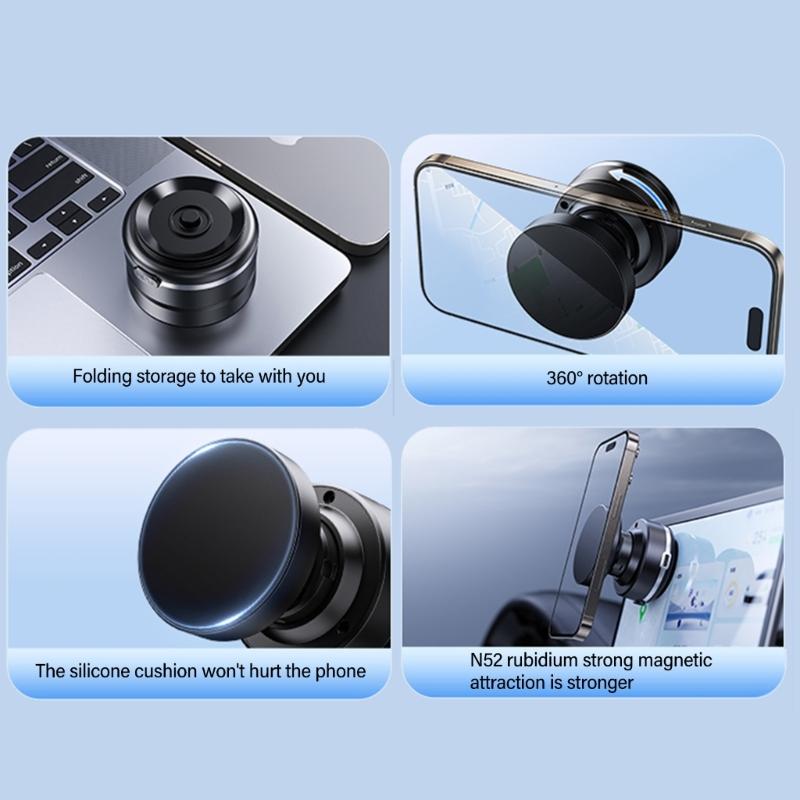 Electric Vacuum Magnetic Suction Phone Bracket with Strong Suction Cup for Navigation Driver Passenger Easy Installation