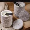 Pearl Ribbon Rose Candle Jar Silicone Mold DIY Relief Flower Shape Storage Box Making Molds Plaster Resin Vase Home Crafts Decor