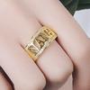 Huitan Fancy Hollow Letter “NANA” Women Ring Fashion Party Daily Versatile Accessories Inlaid Sparkling CZ Elegant Lady Jewelry