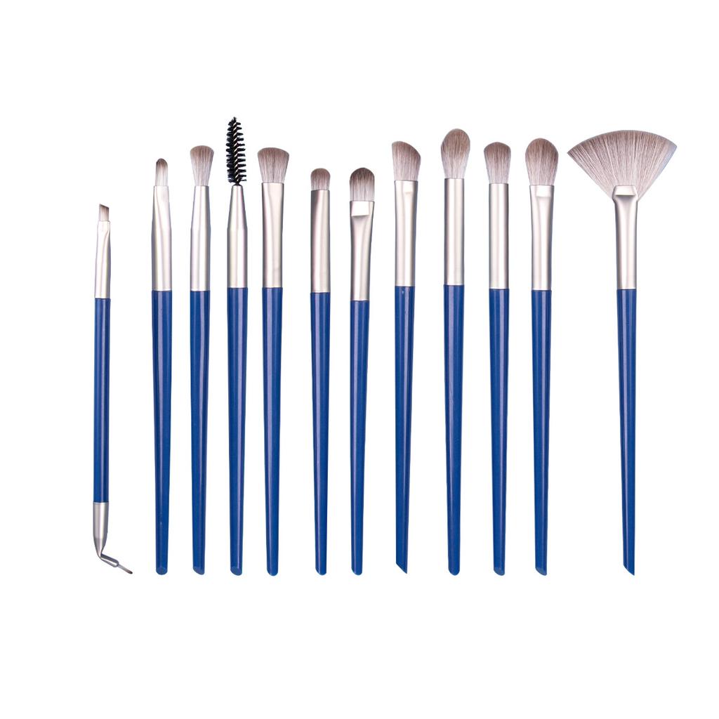12 plastic handle eye brushes 4 colors optional, makeup brush set brush multi-function full set of eye makeup tools