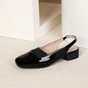 Slingback Heels for Women Square Closed Toe Chunky Heel Pumps Office Wedding Party Dress Shoes Women's Casual Slip On Low Block Heeled Summer Sandals