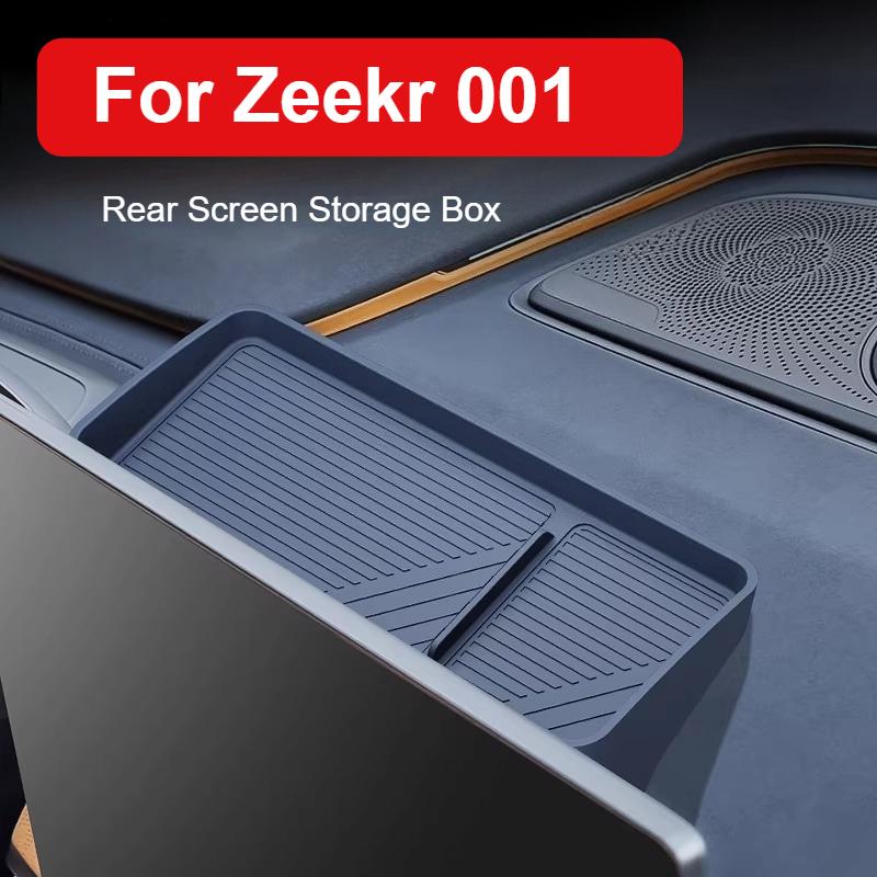 For Zeekr 001 2024-2026 Car Storage Box Behind Central Control Screen Auto Silicone Waterproof Anti-fouling Storage Box