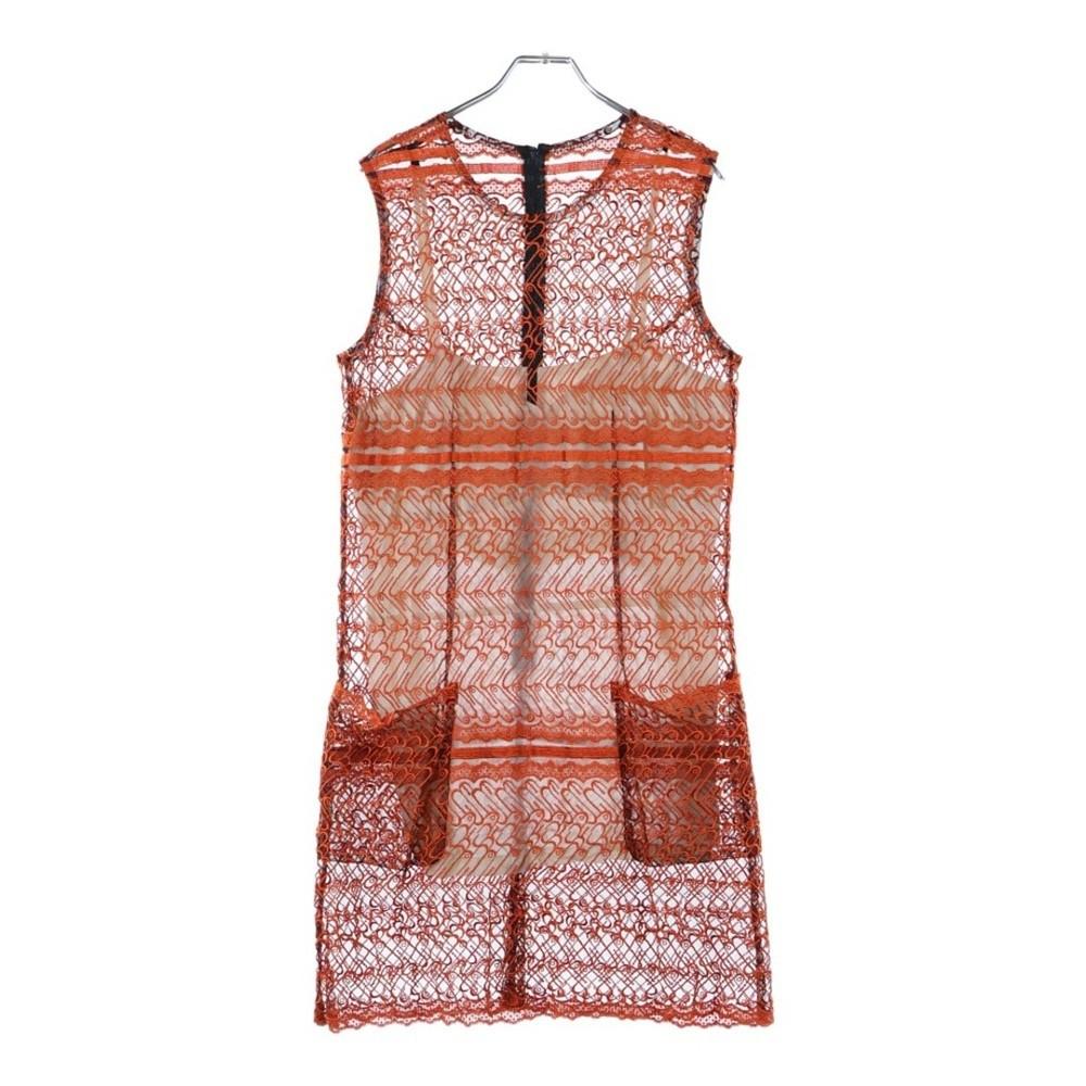 COMME des GARCONS 95AW Сетчатая майка-топ с вышивкой, без рукавов, многослойная, б/у, dc3, Унисекс XL