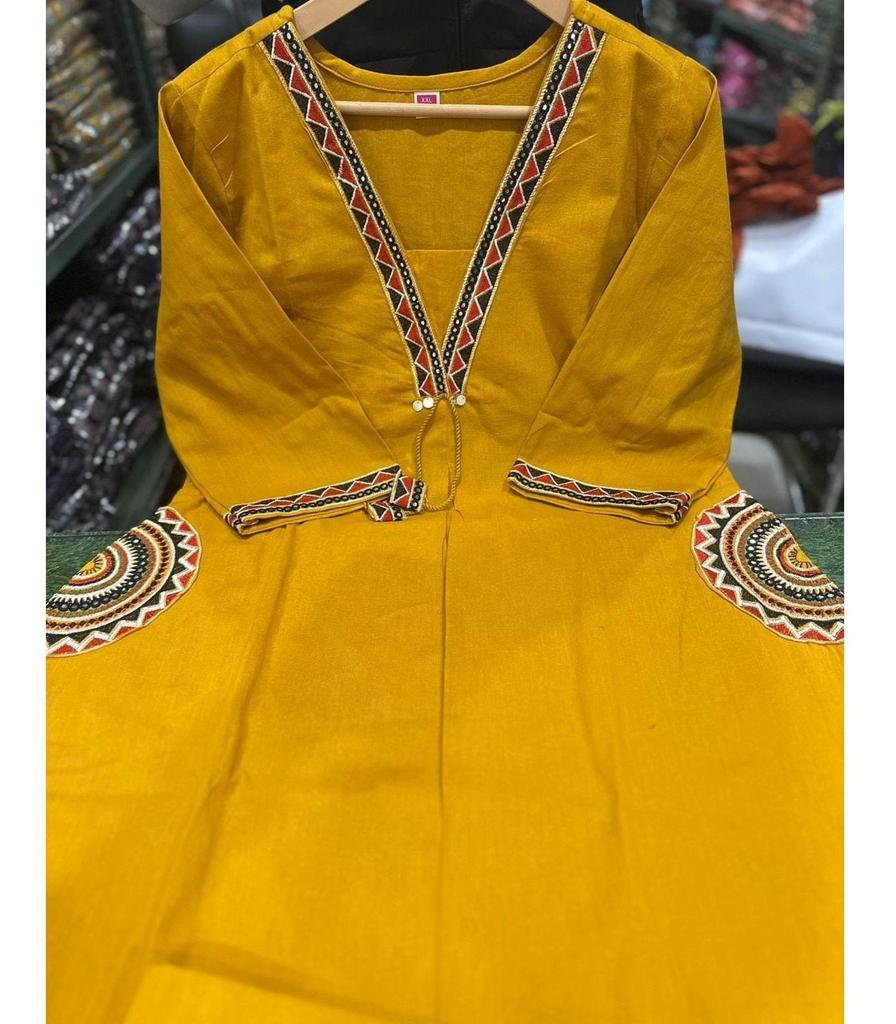 Indian Party Wear Top Tunic Kurta Pant Set Women Designer Cotton Ethnic Wear Kurti Dress