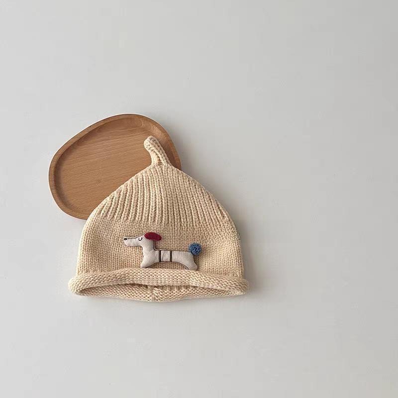 Baby Knit Hat With Cute Puppy Design For Winter Warmth For 6 To 24 Months