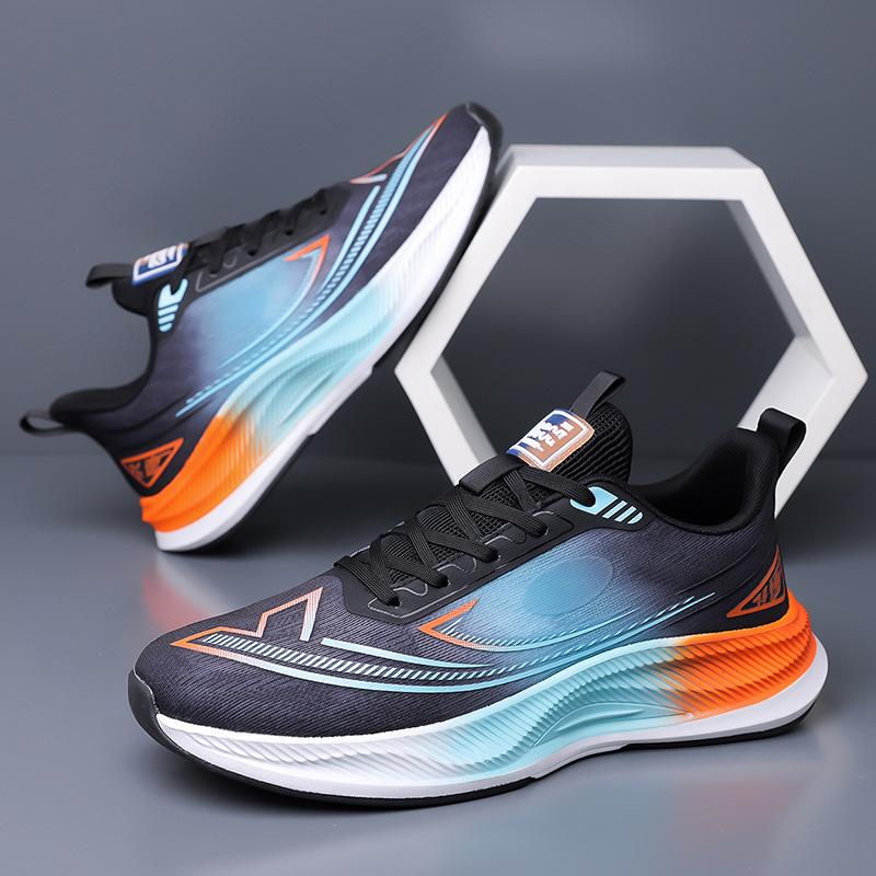 Men's shoes 2025 new summer breathable mesh shoes ultra-light carbon board trend shock absorption youth running shoes sports shoes
