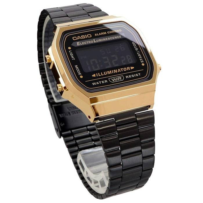Casio Standard A168WEGB-1B Digital Watch - Black/Gold