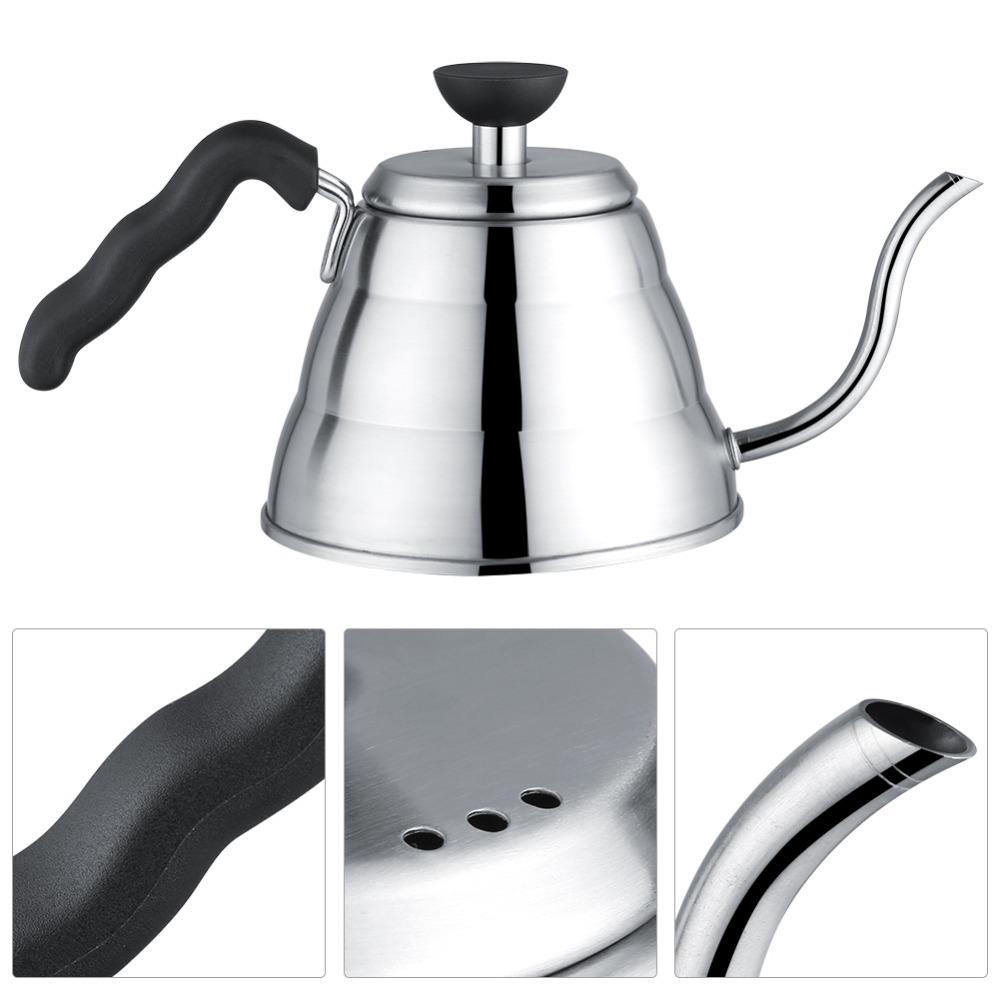 Gooseneck Shaped Gooseneck Kettle 1L Capacity Stainless Steel Kettle  Pour Over Coffee