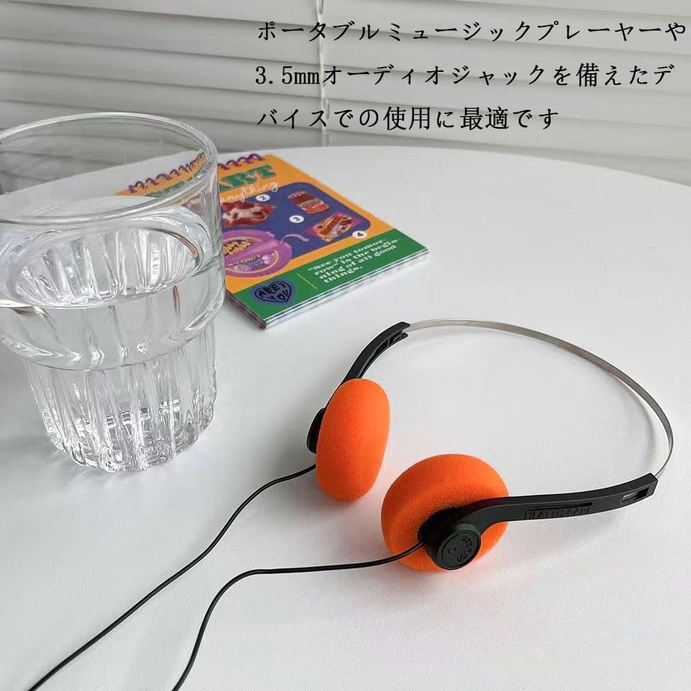 Retro Over-Ear Headphones, Wired Stereo, Lightweight Portable Headphones with Adjustable Headband, Hi-Fi Stereo Earphone Headset, Photo Prop, Sports