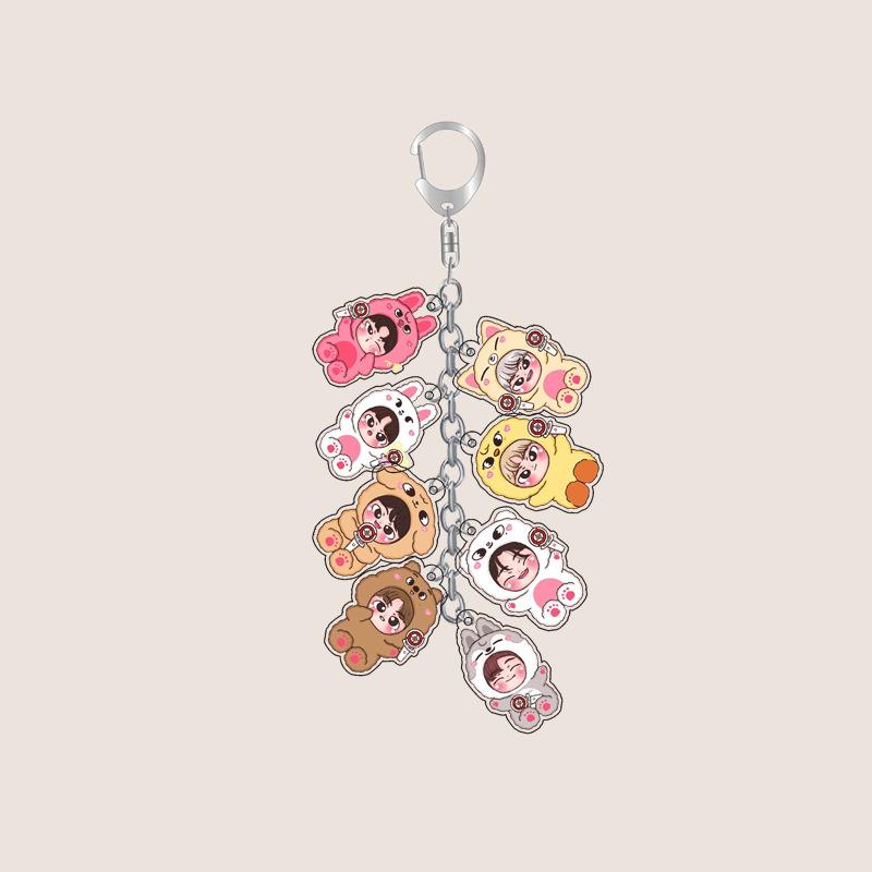 Stray Kids From South Korea Li Longfu Fang Can Minhao Han Zhicheng Jin Shengwen Keychain Hangstring Fan Gifts SKZOO Carry Mini Lightweight Portable