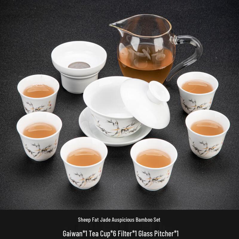 Chaxun Mutton Fat Jade Porcelain Gongfu Tea Set